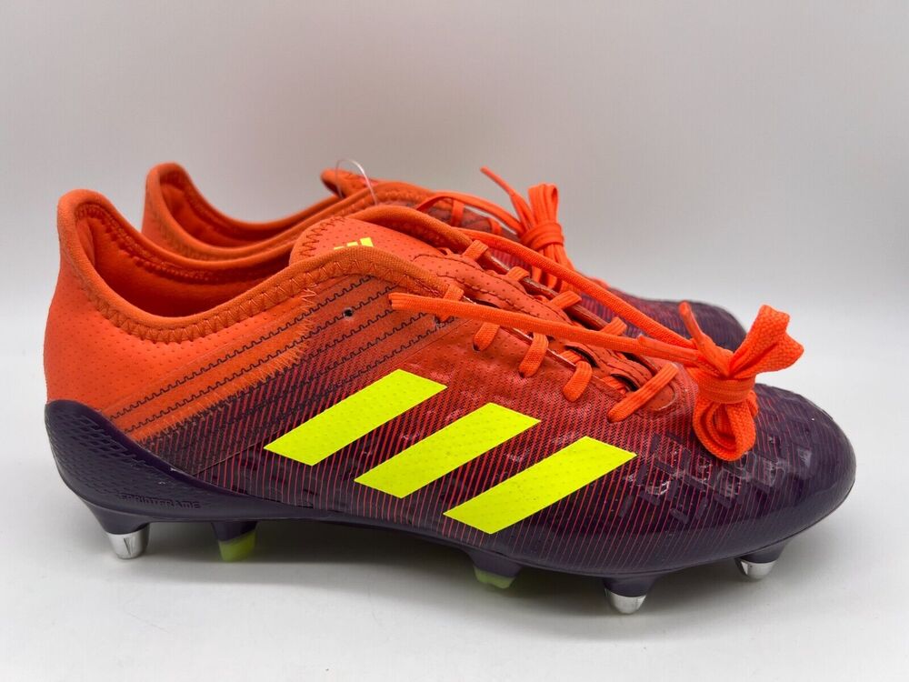 Adidas Predator Malice Control BB7974 Orange Purple Rugby Cleats Men's Size 6.5